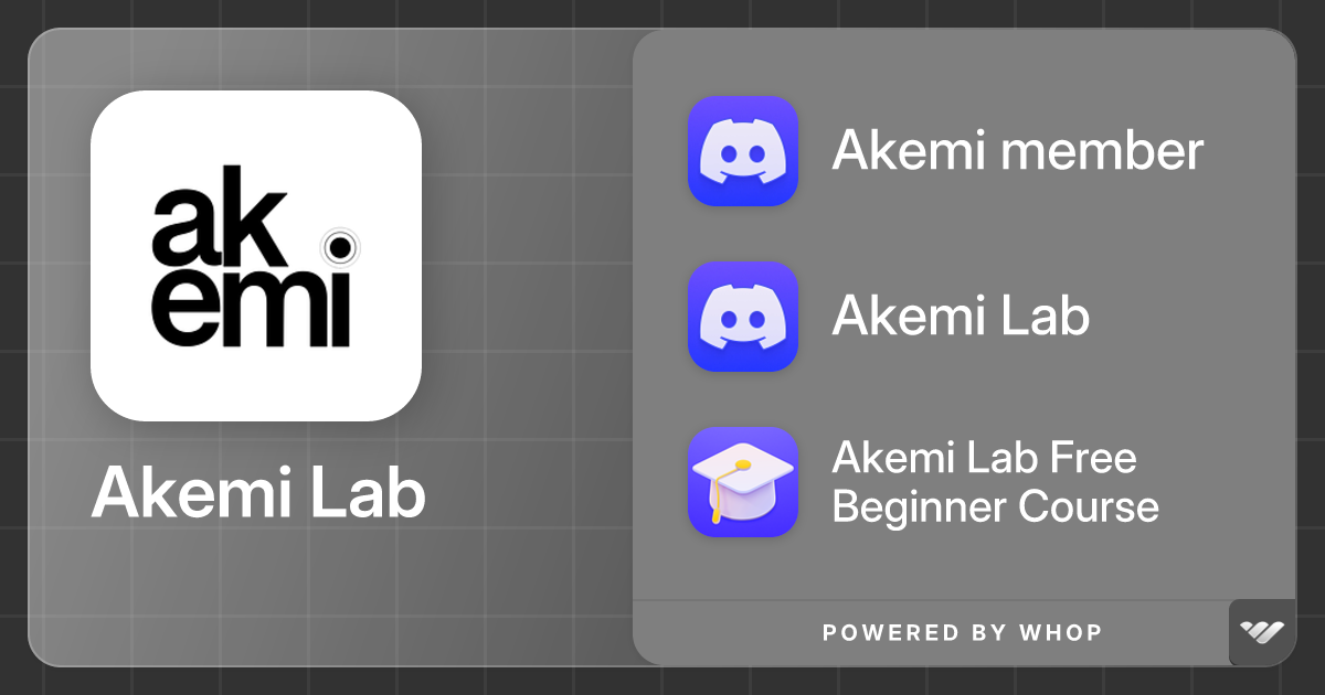 Ready go to ... https://whop.com/akemi-lab/ [ Akemi Lab - Get Access]