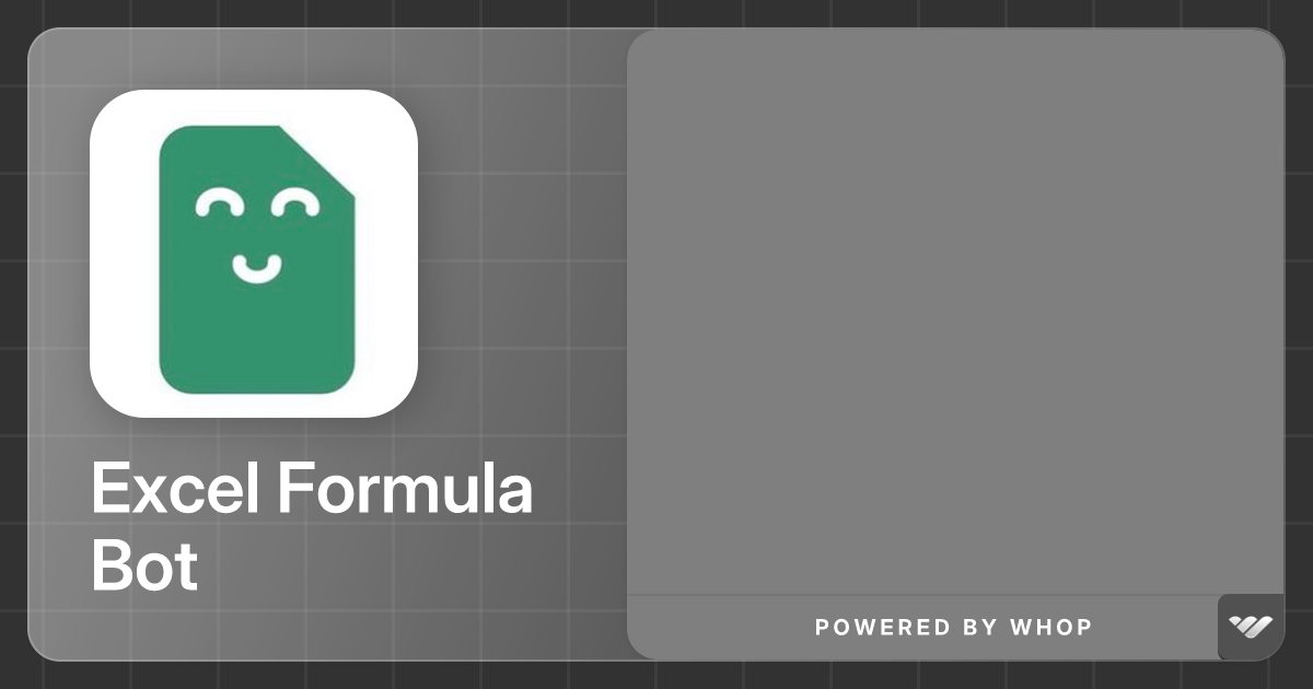 Excel Formula Bot Get Access Whop