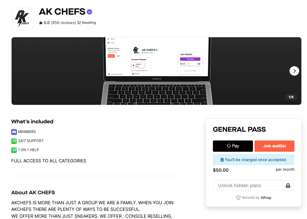 AK Chefs Discord for Reselling