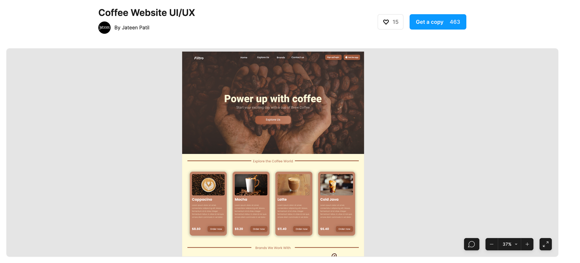 Coffee Website UI/UX available at Figma