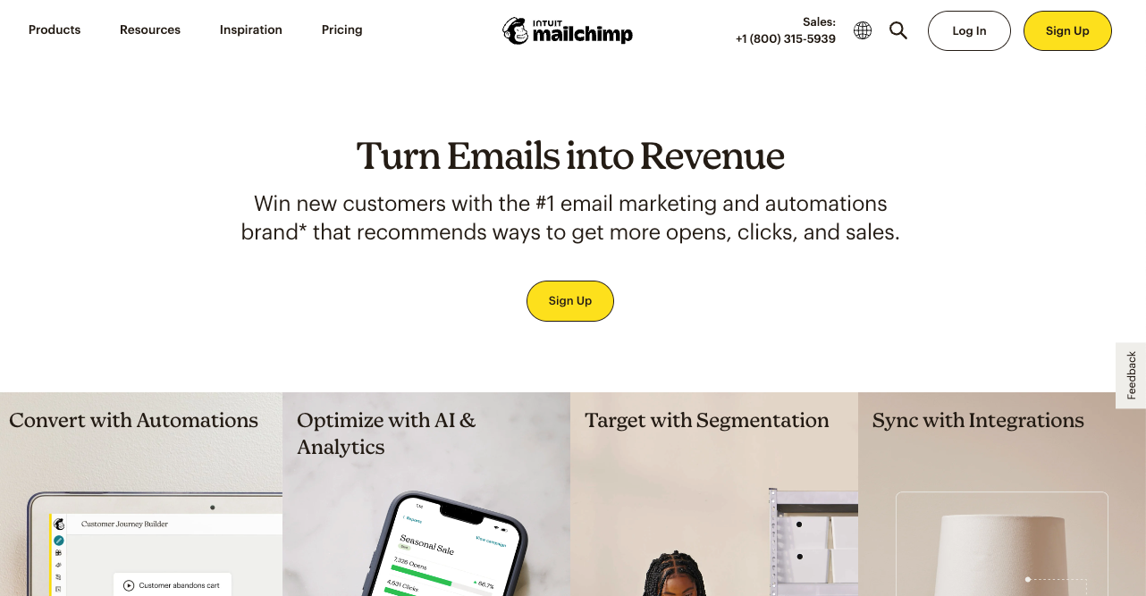 bootstrapped SaaS Mailchimp Landing Page