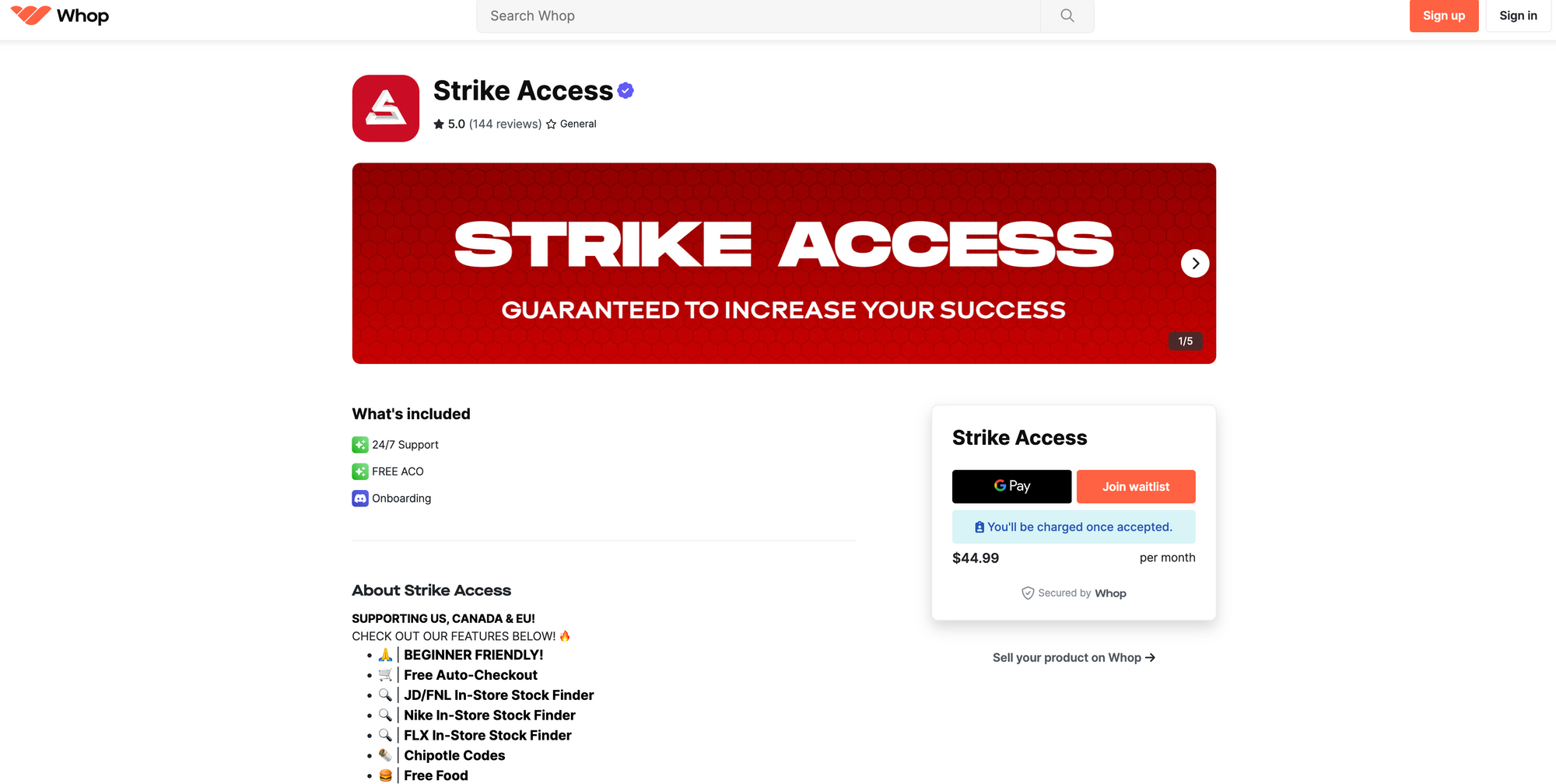 Image of Strike Access on Whop