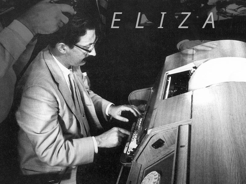 Joseph Weizenbaum using ELIZA earliest AI writer