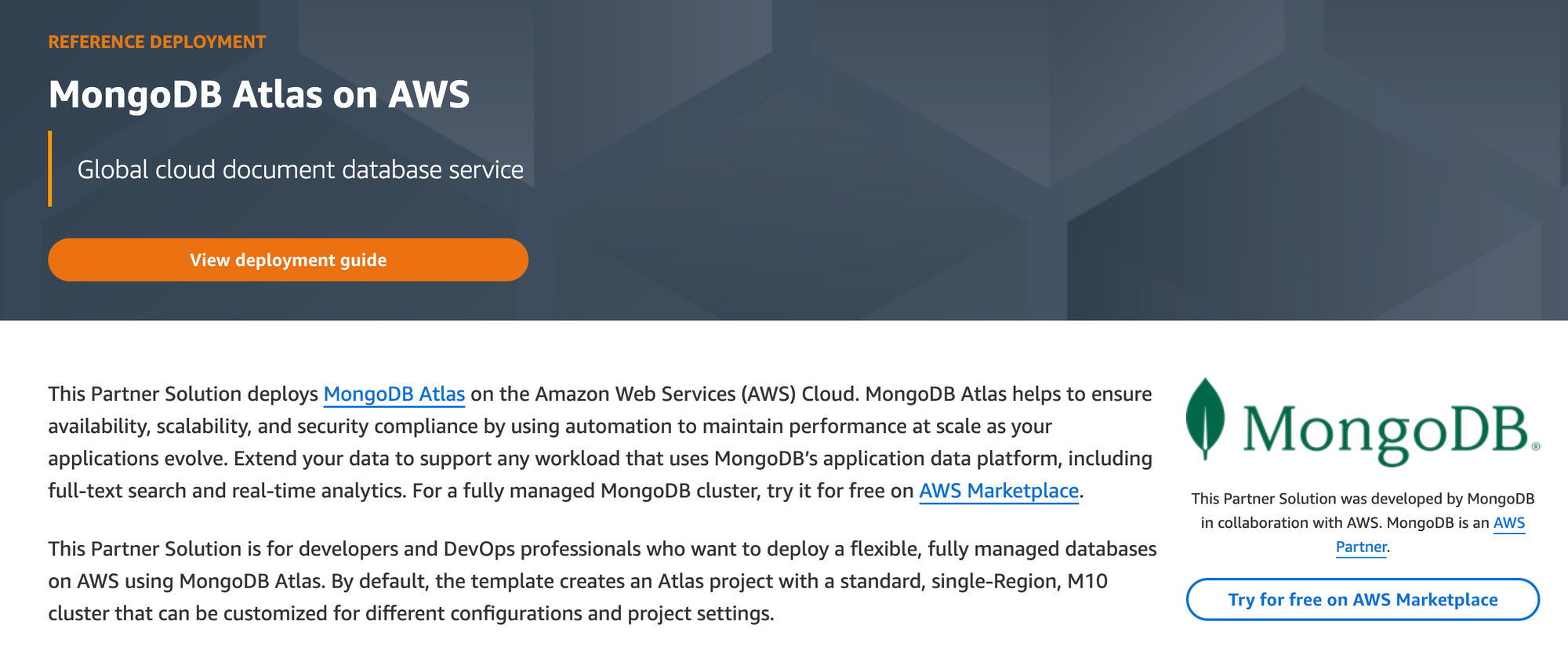 MongoDB Atlas on AWS Setup