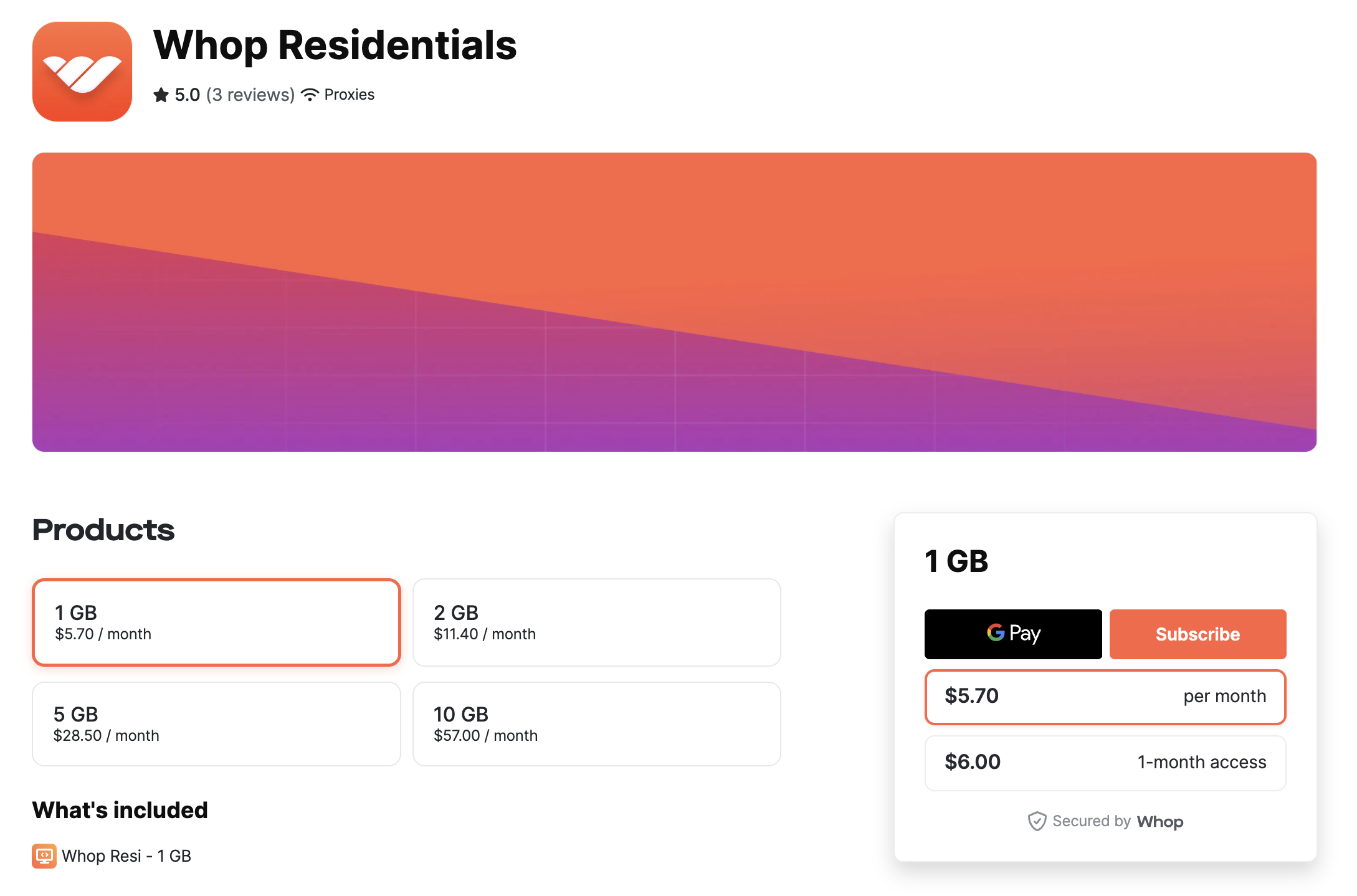 Whop Residential Sneaker Proxy