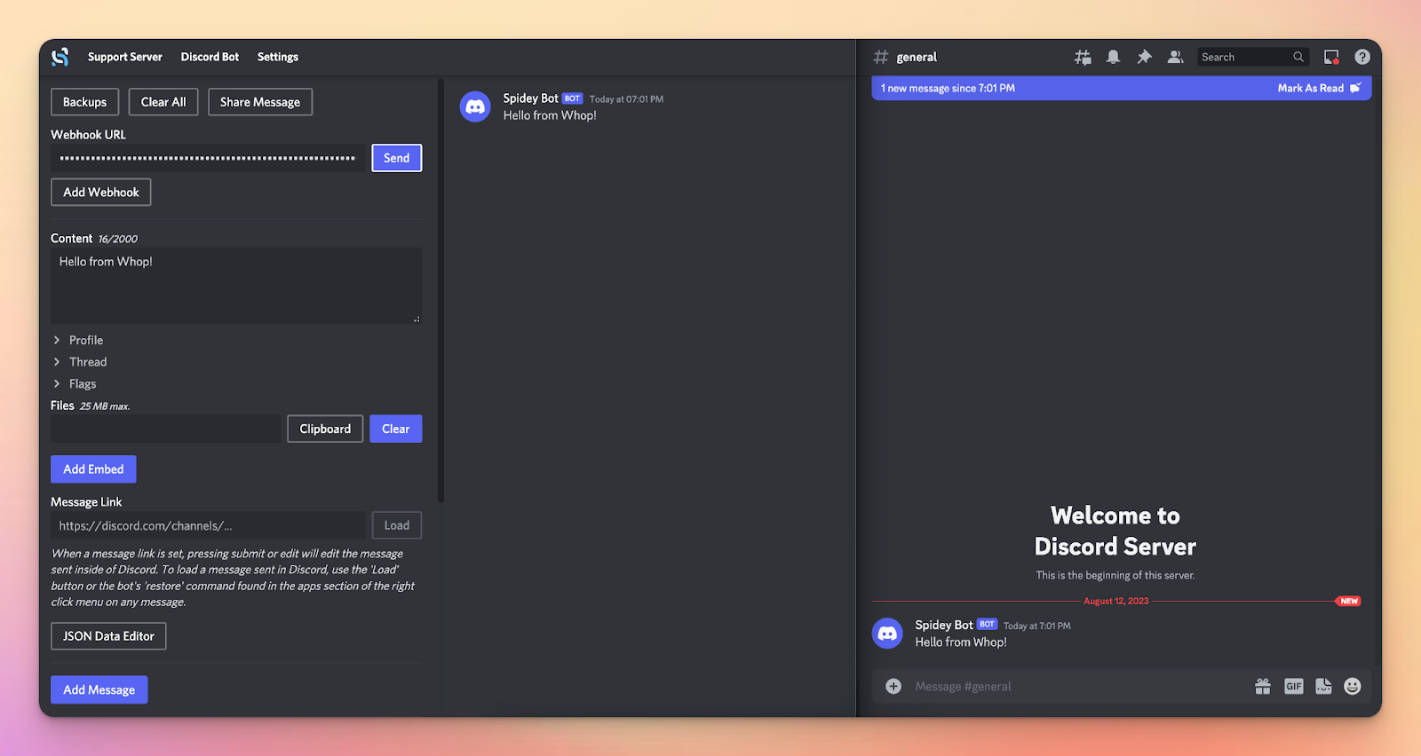 How to add a custom Discord bot in Threado