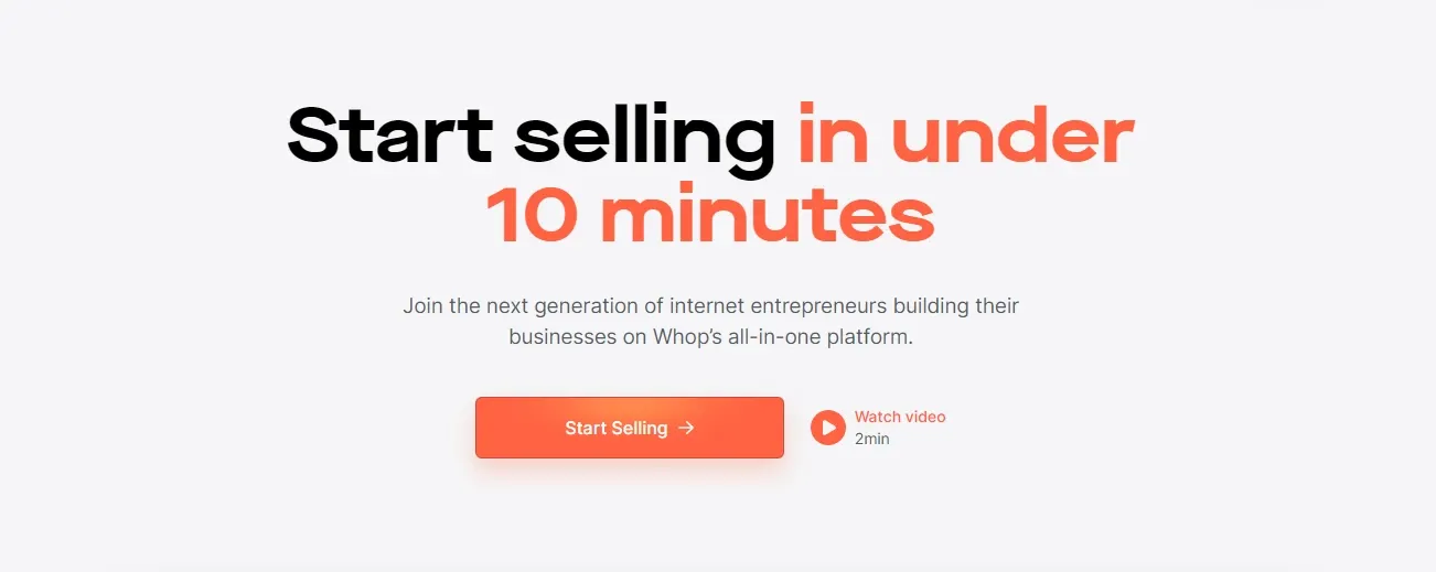 Whop start selling paywall