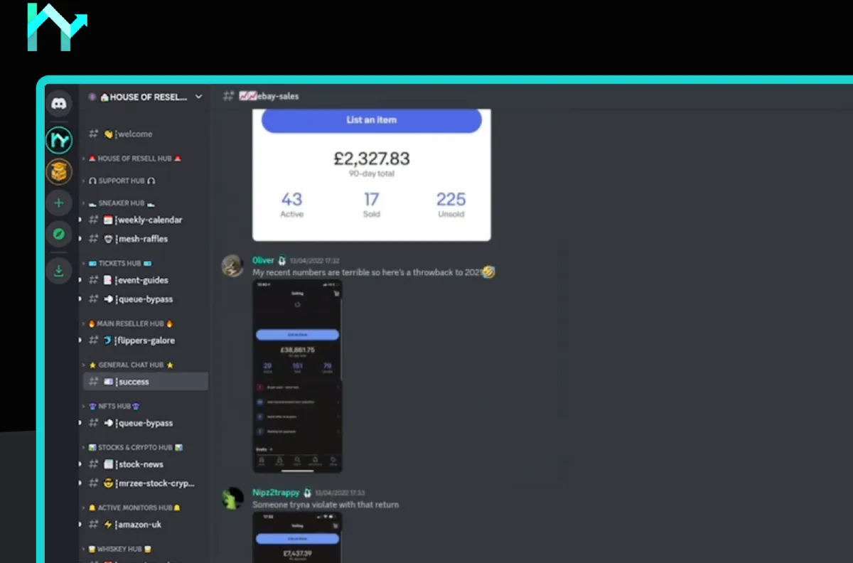 A peek inside House of Resell’s Discord