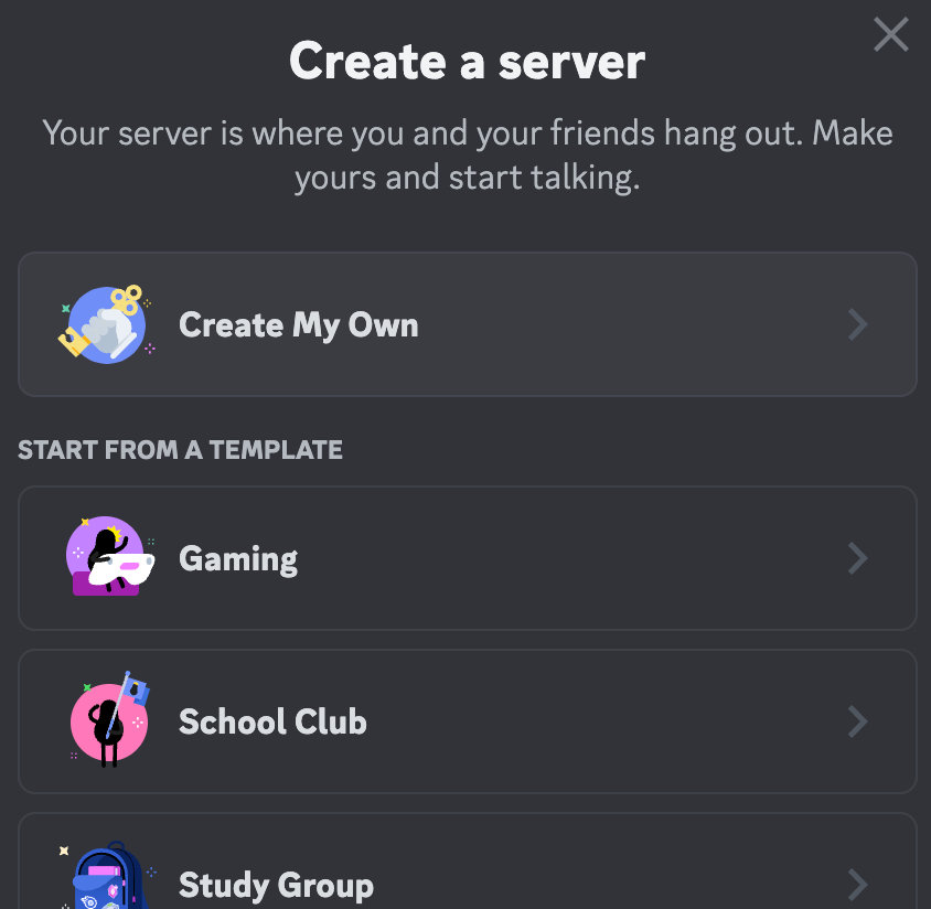create server discord