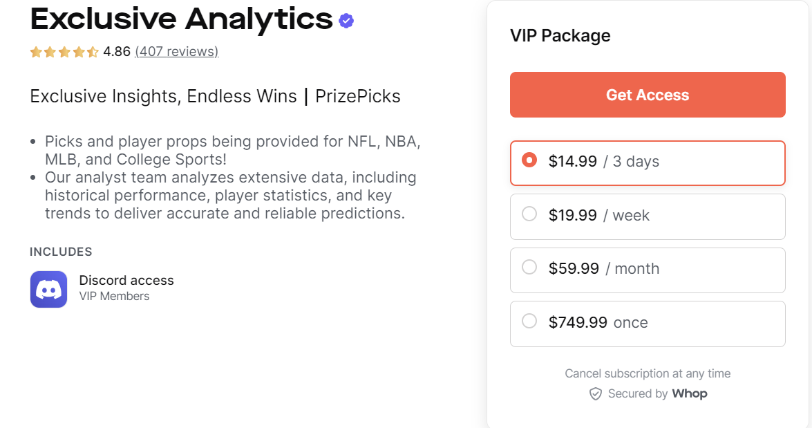 exclusive analytics packages