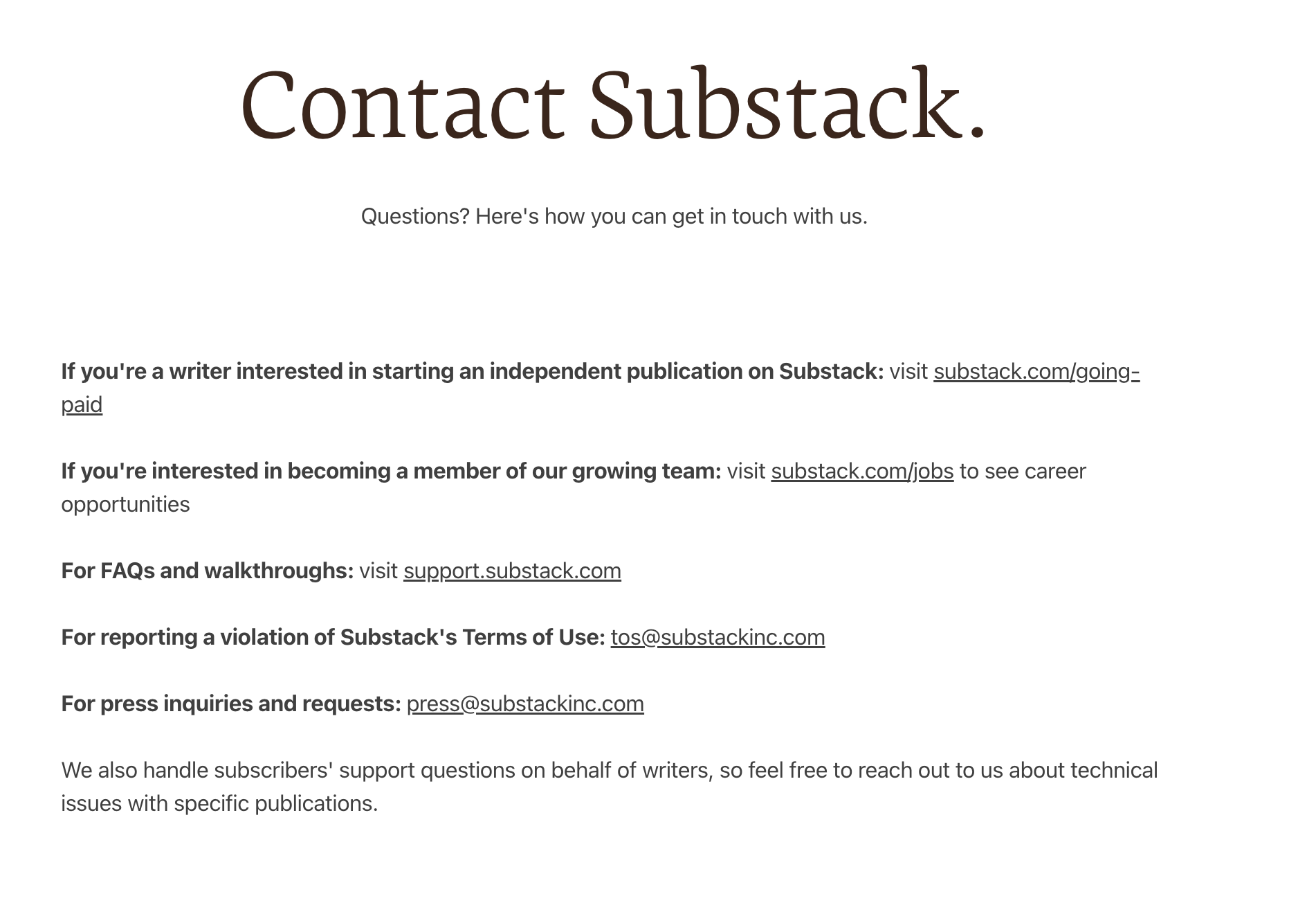 substack email