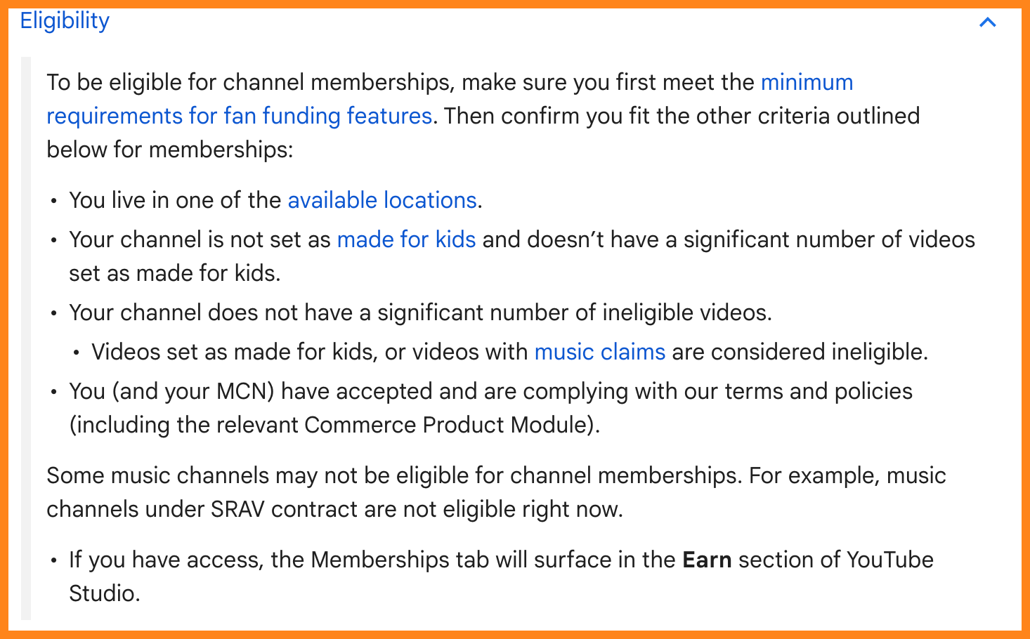 youtube channel eligibility