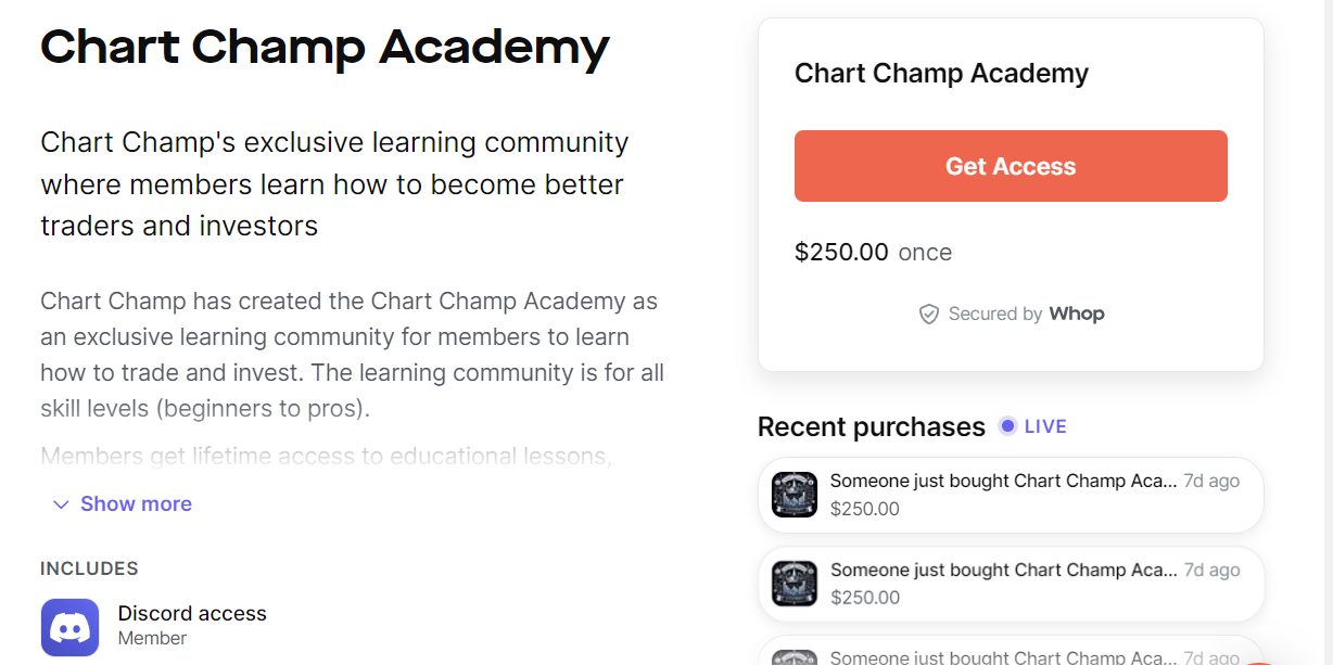 chart champ academy pricing