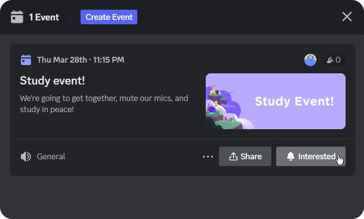 Discord event interested