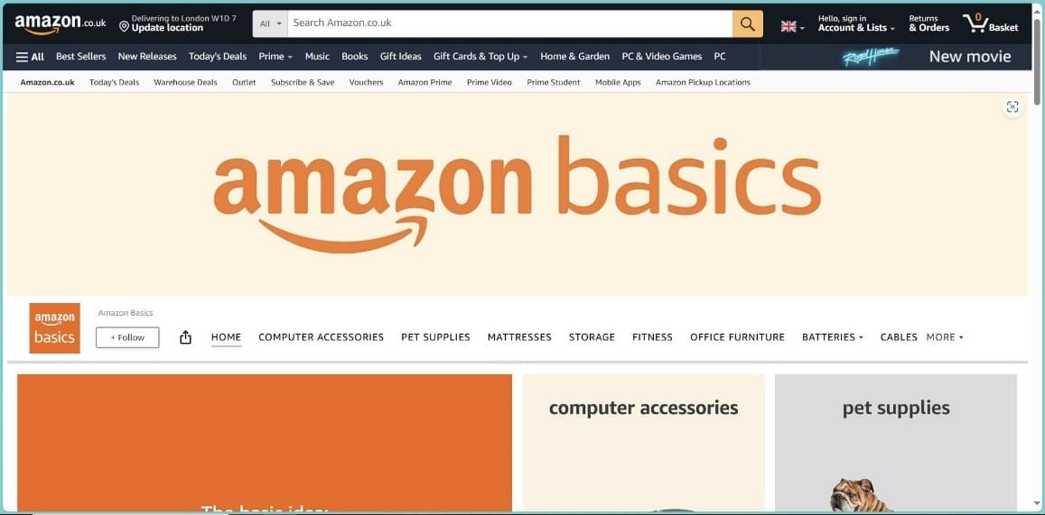 A screenshot of a Amazon