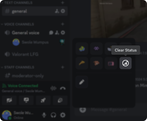 clear discord hang status