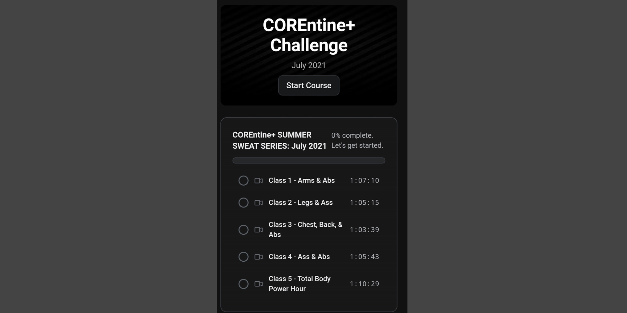 COREtine challenge app
