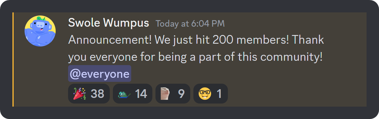 Discord announcements