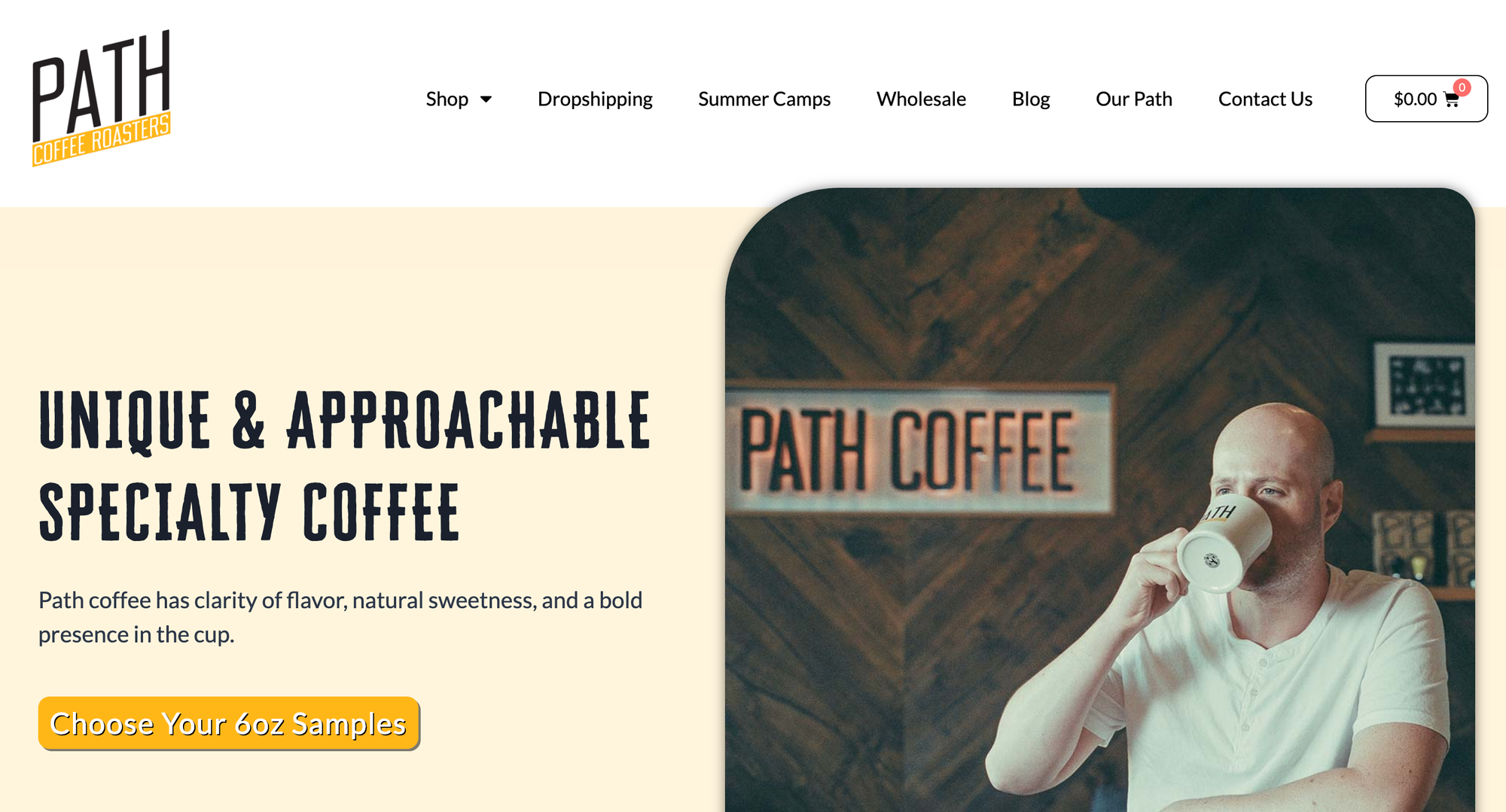 A person holding a cup path coffee