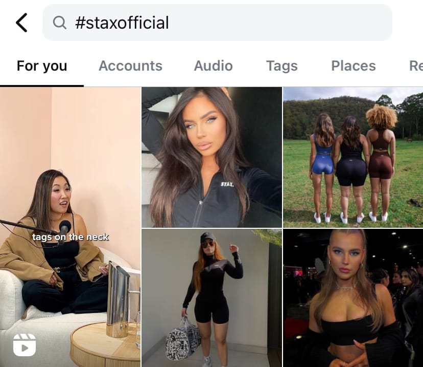 Stax Official uses UGC to spread brand awareness and develop social proof