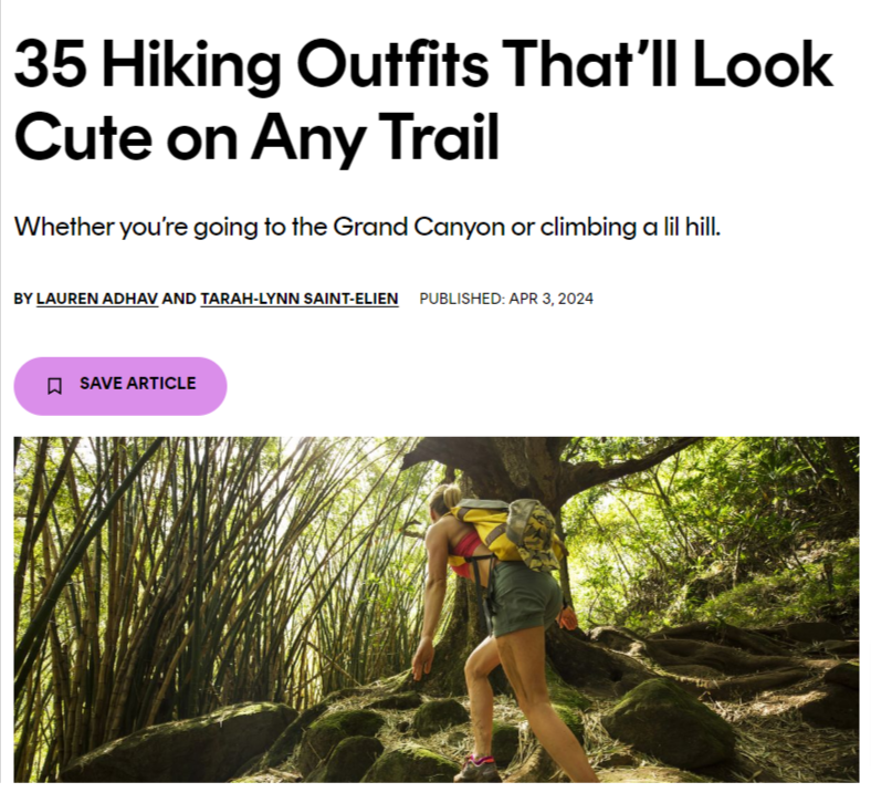 magazine article hiking outfits