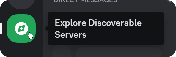 The Server Discovery button in Discord client