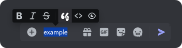 The formatting popup in Discord with blockquote option highlighted