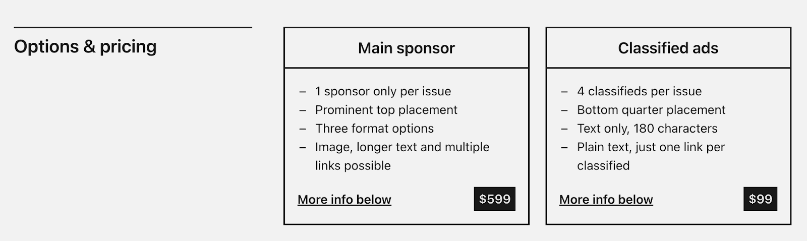 newsletter sponsor packages