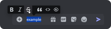 The formatting popup in Discord with strikethrough option highlighted