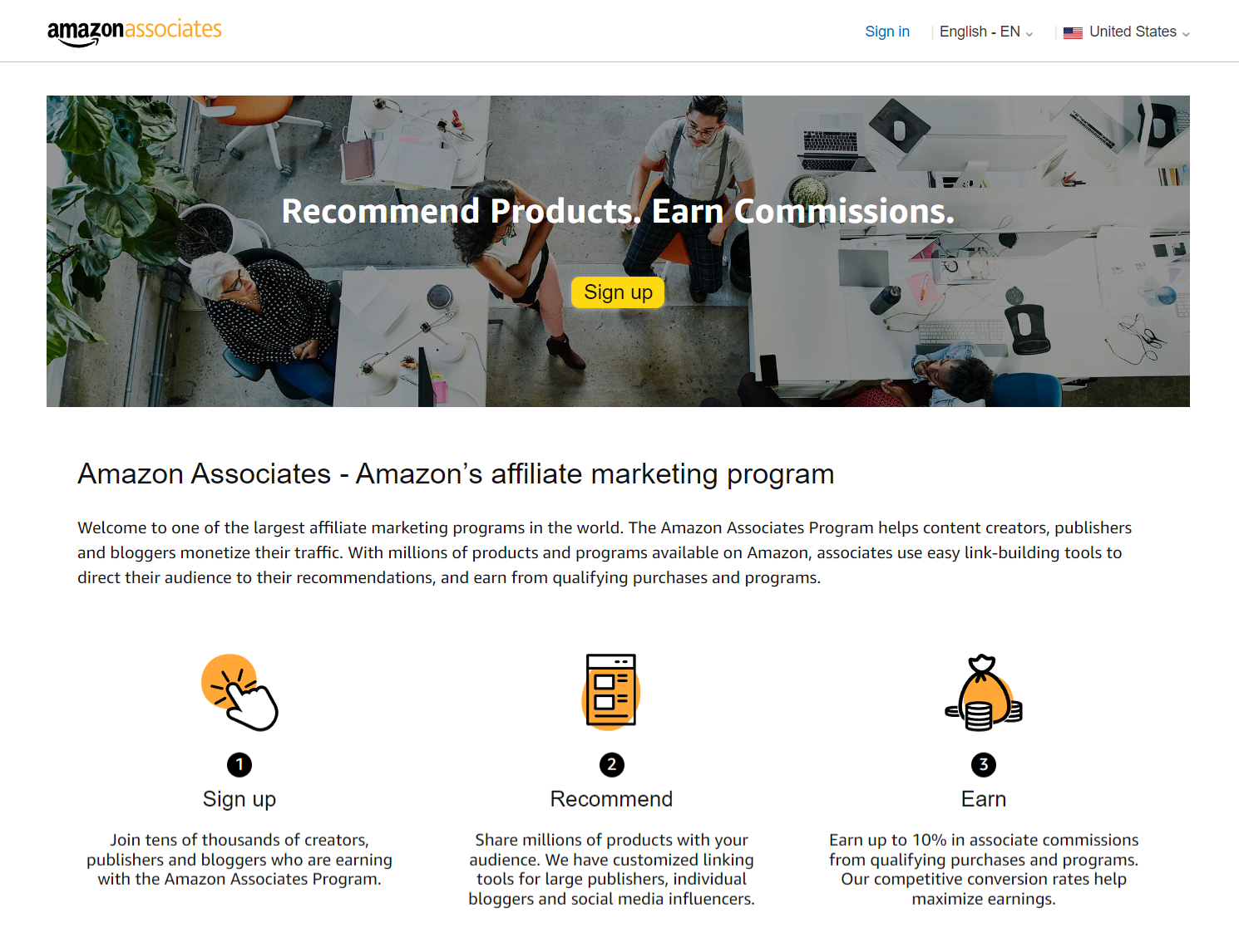 Amazon associates affiliate marketing