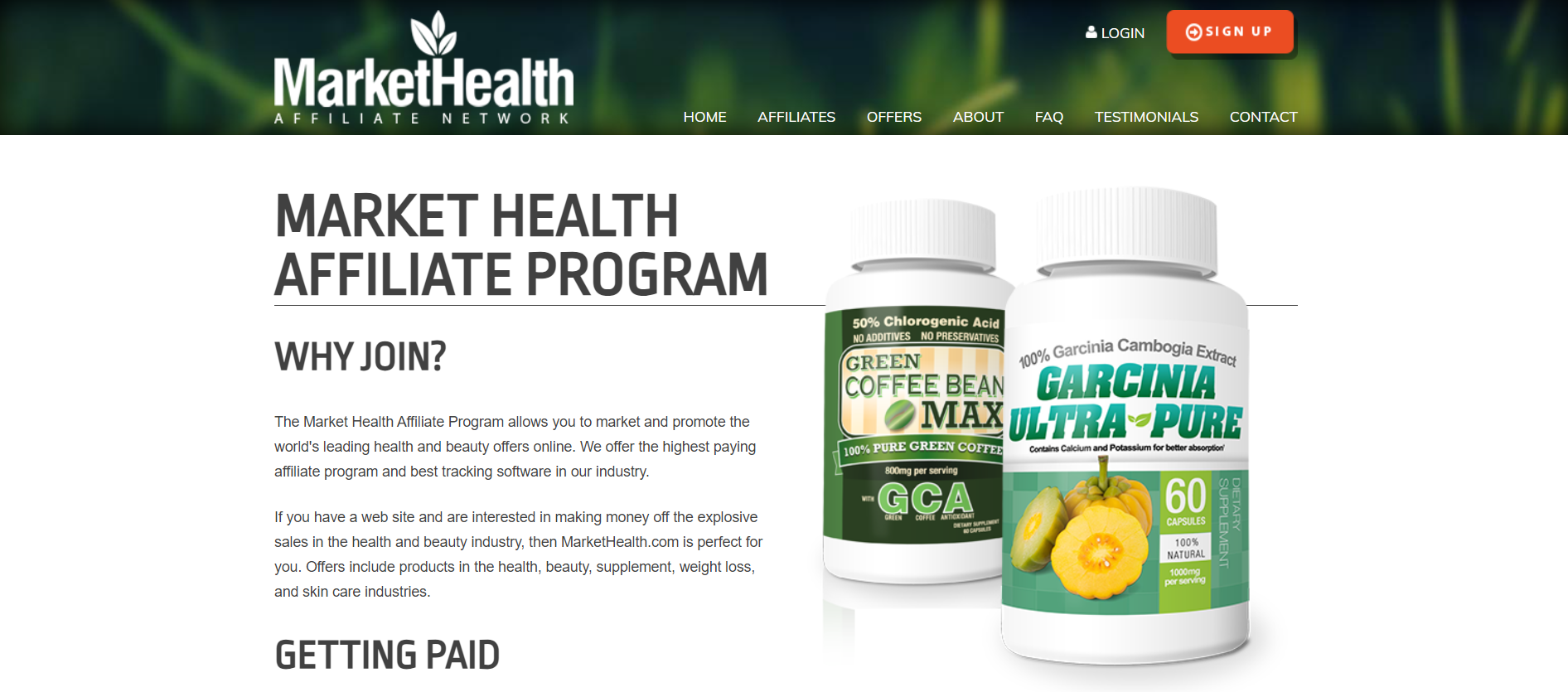 Market health affiliate program