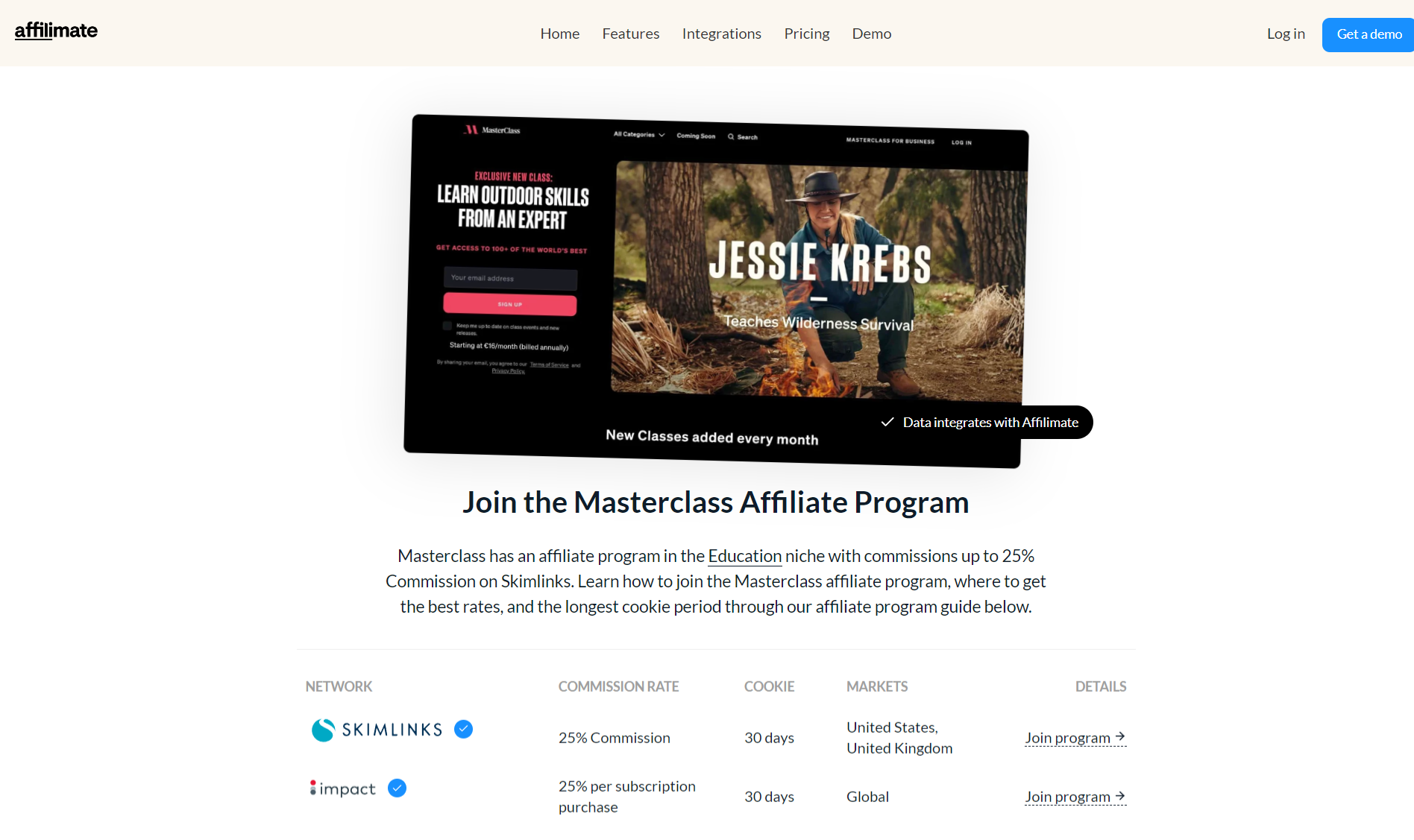 Masterclass affiliate program