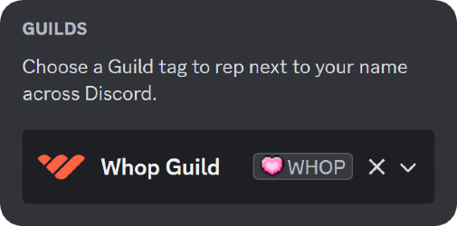 The Guilds customization section of a Discord profile
