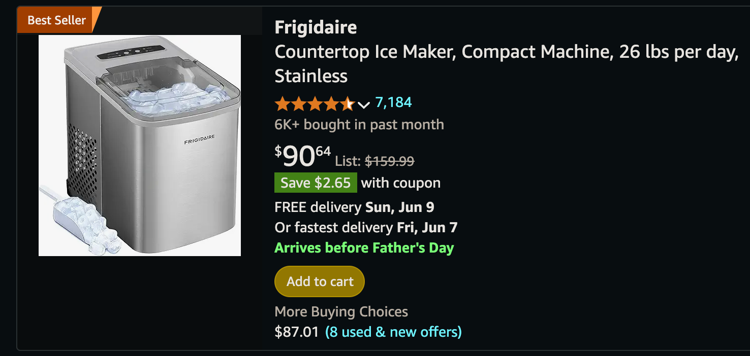frigidaire ice maker