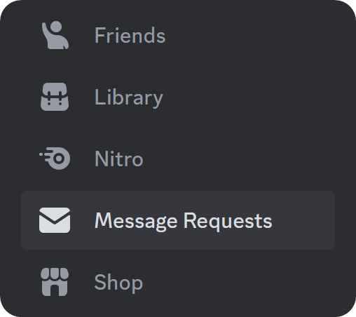 Discord's home screen sections