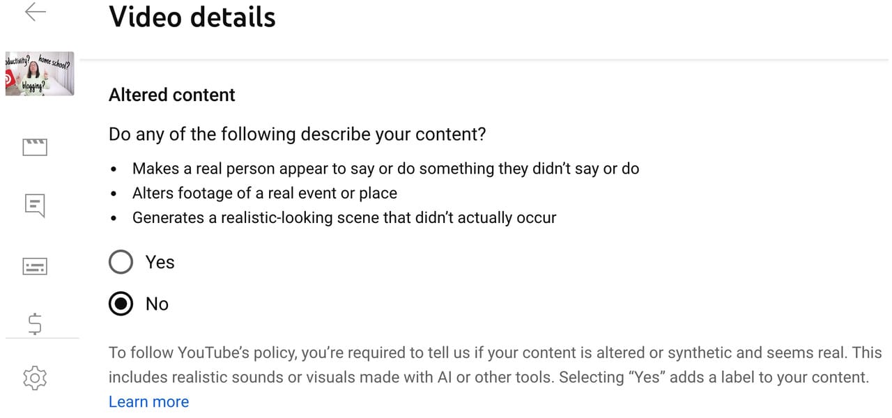 youtube policies