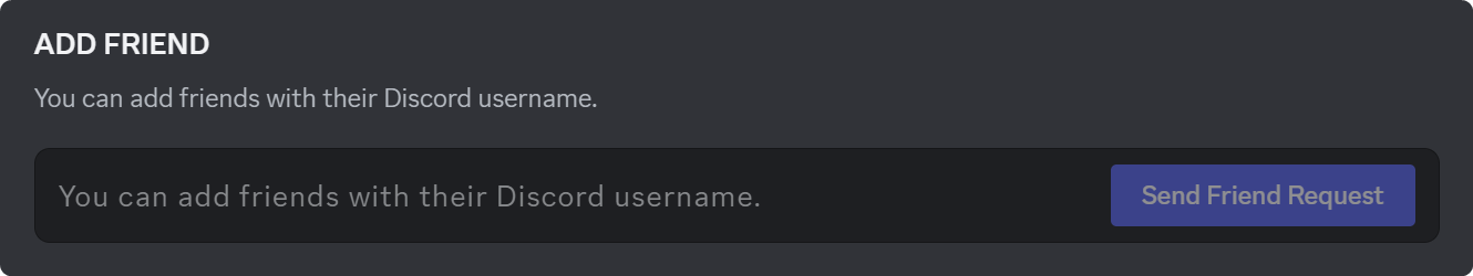 The Add Friend section of Discord