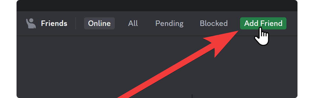 The Add Friend button on Discord's Direct Messages view