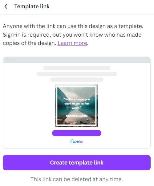 Create template link