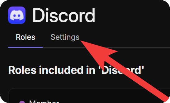 Highlight to the Settings tab of the Discord app on a whop