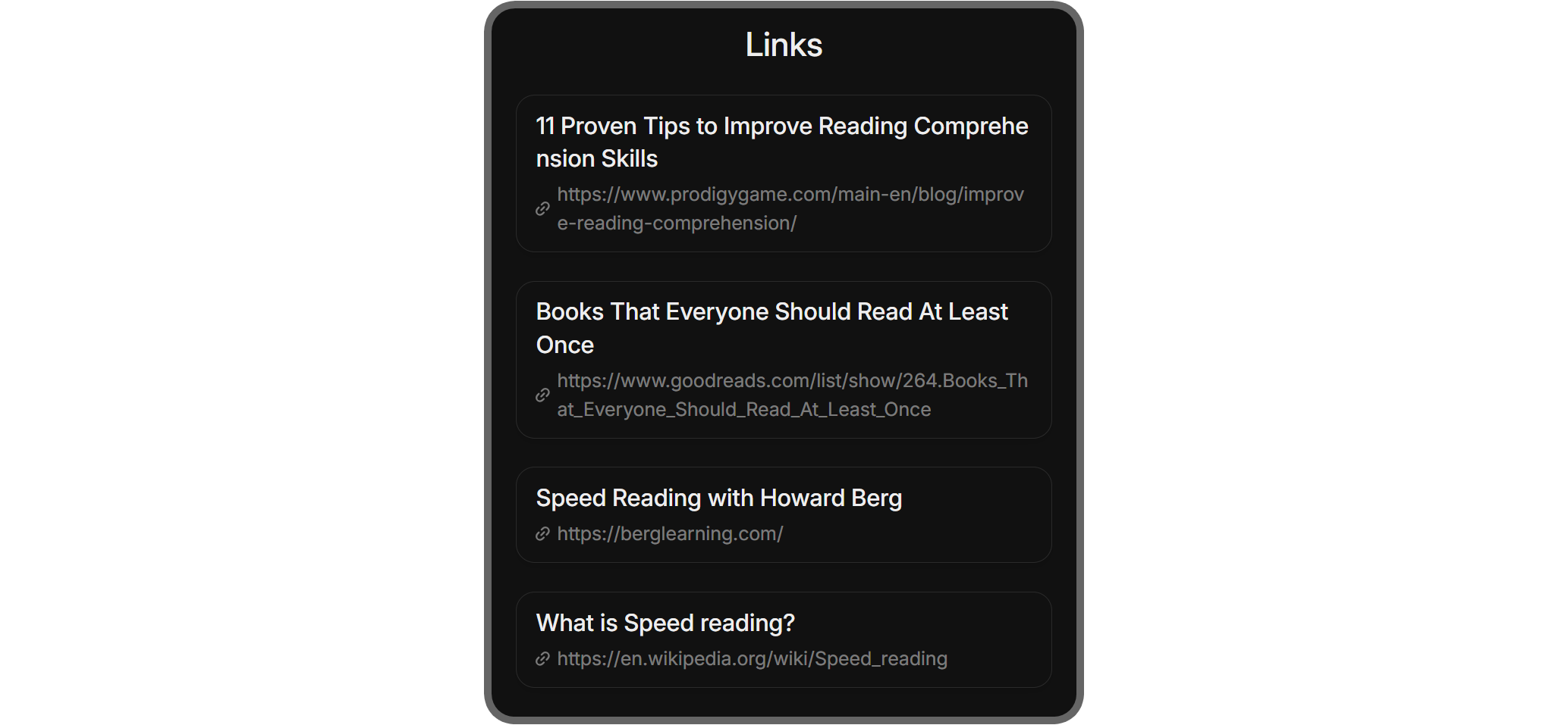 An example of the Links app on whop