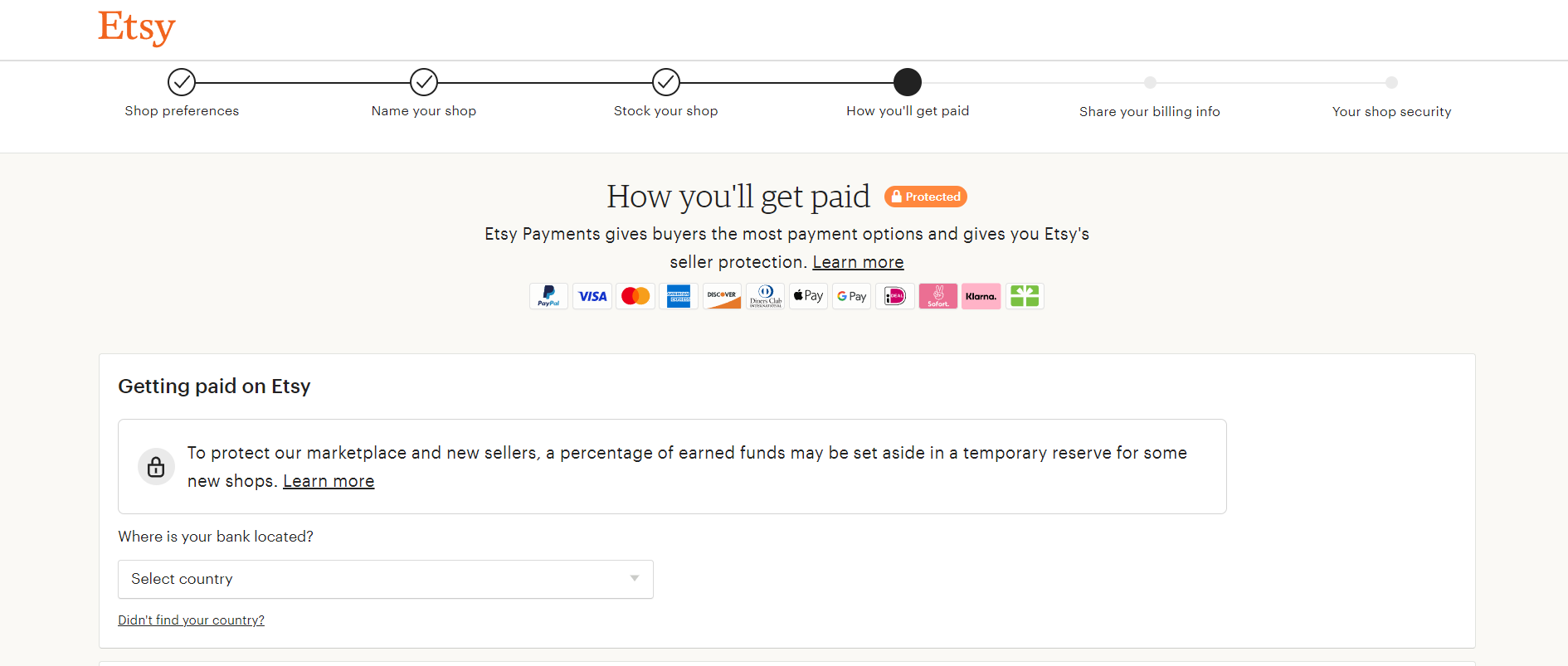 getting paid etsy