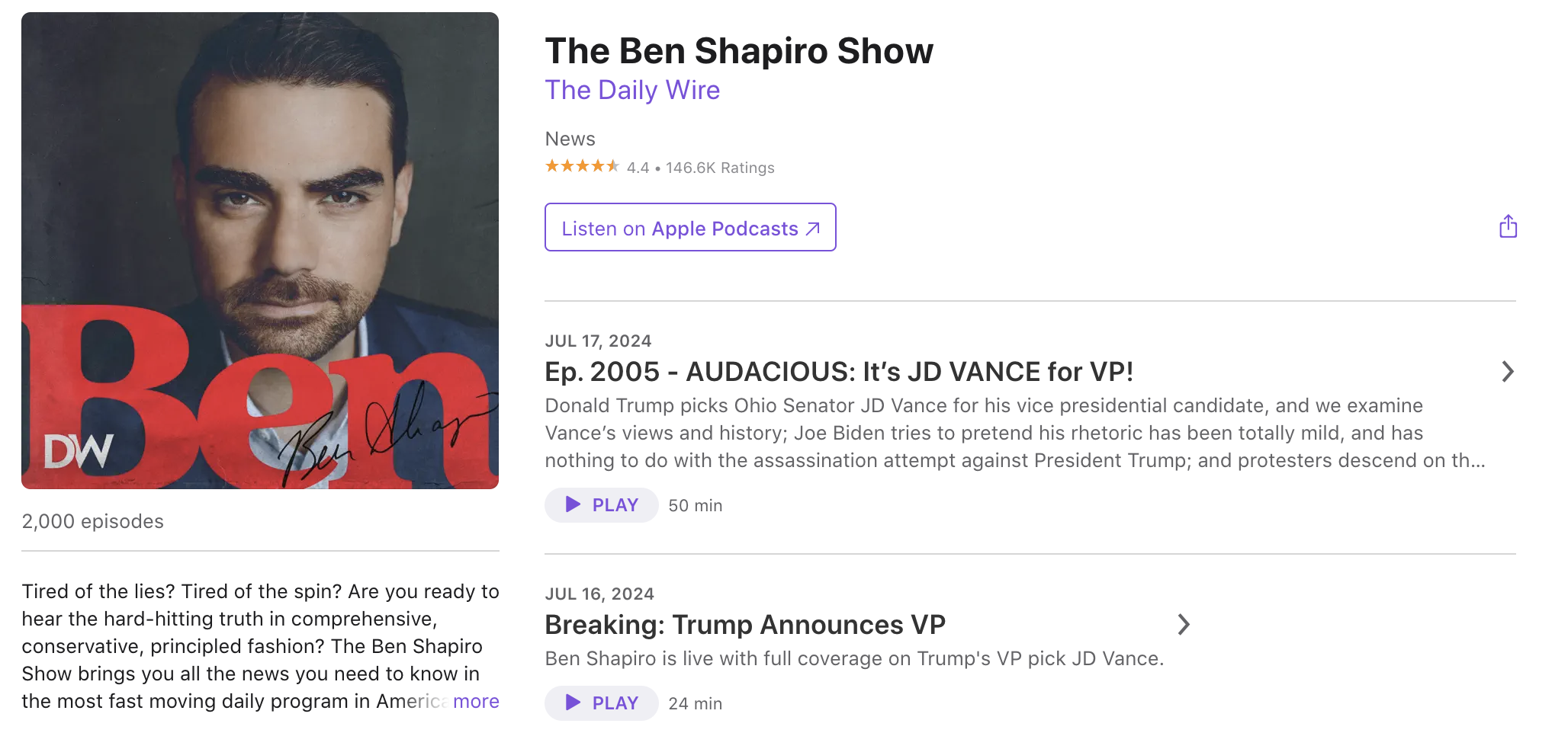 ben shapiro show