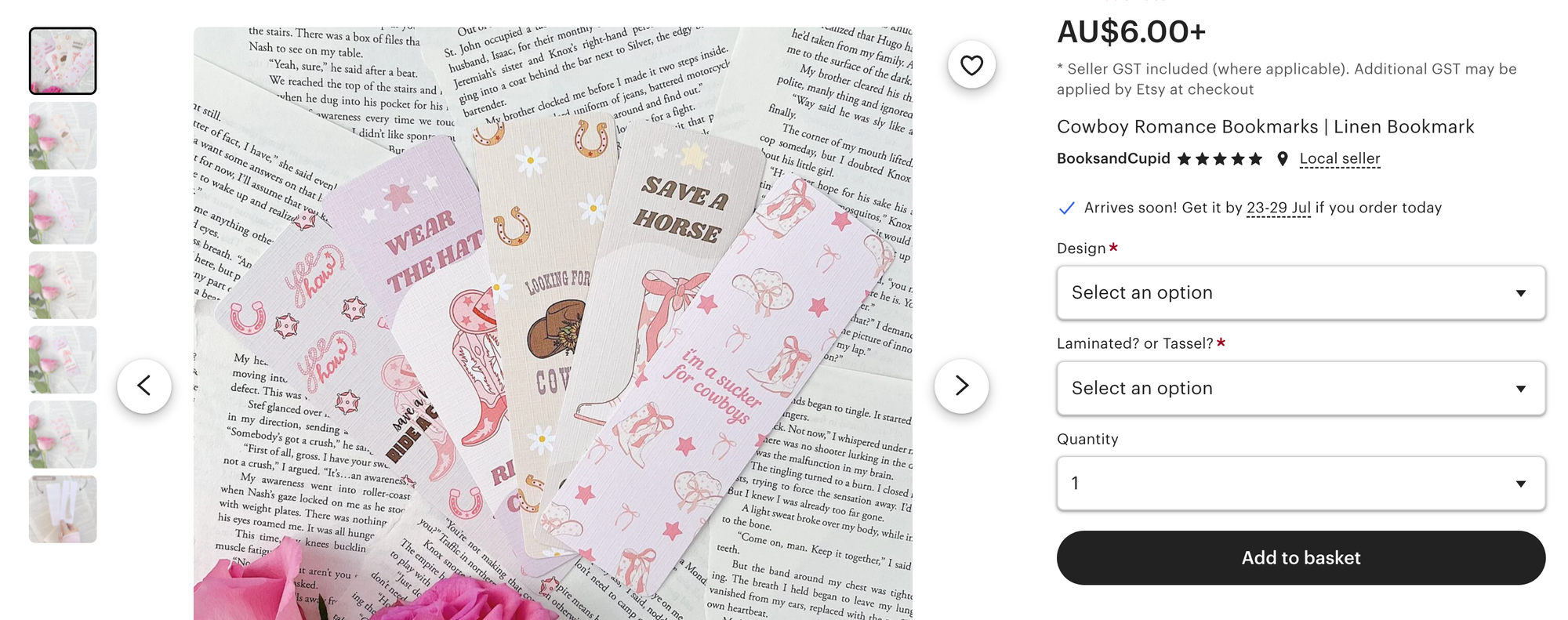 etsy bookmarks