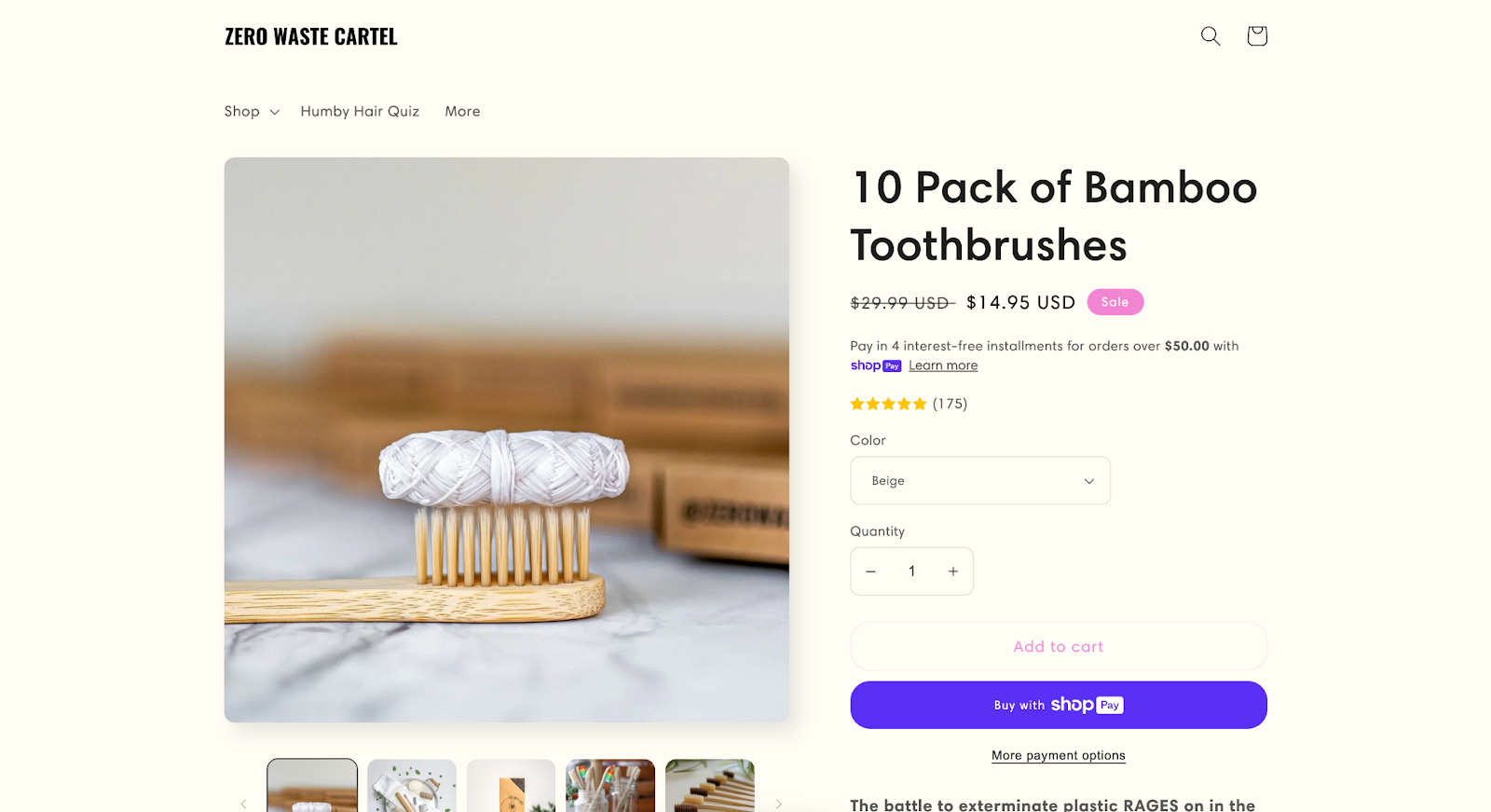 Bamboo toothbrushes