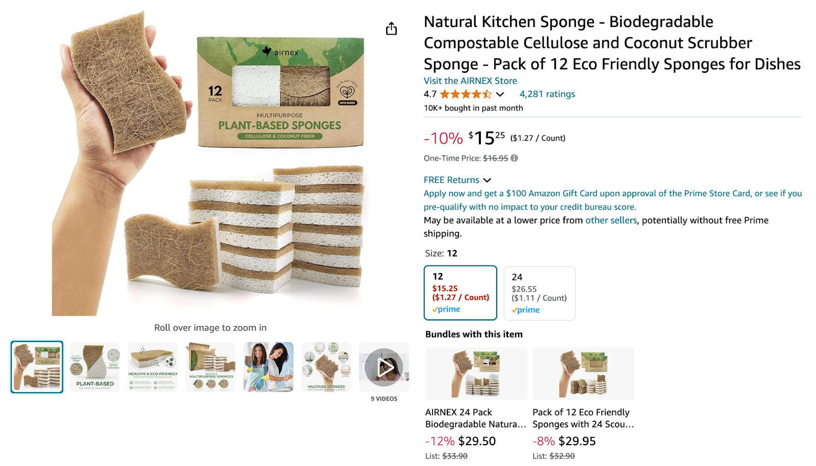 Biodegradable cleaning sponges