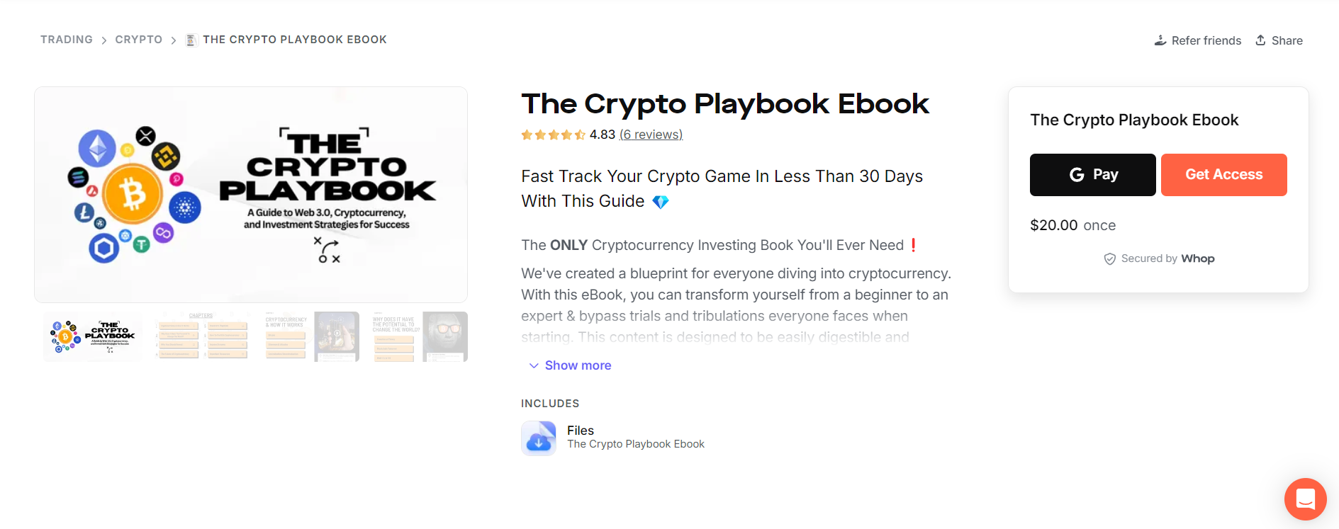 The Crypto Playbook's page on Whop