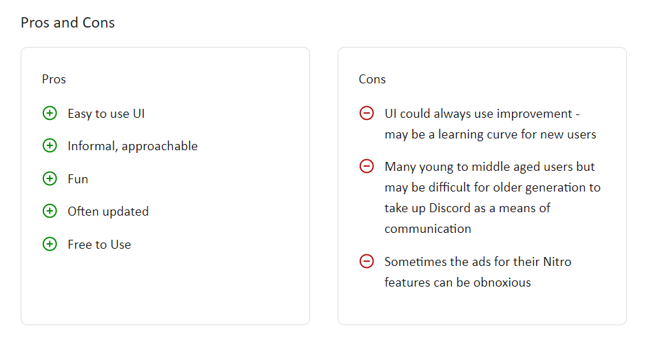 Discord pros and cons