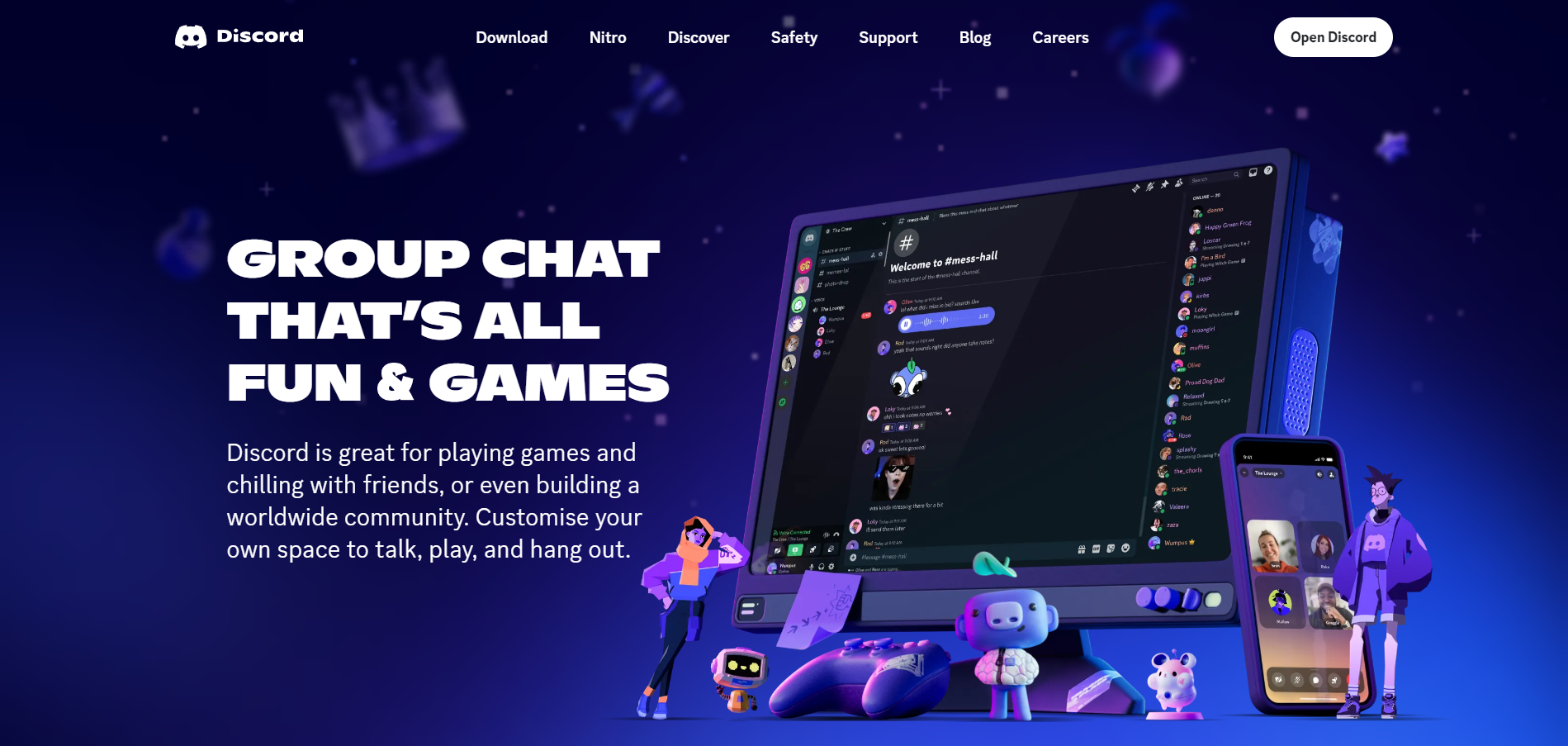 Discord webpage