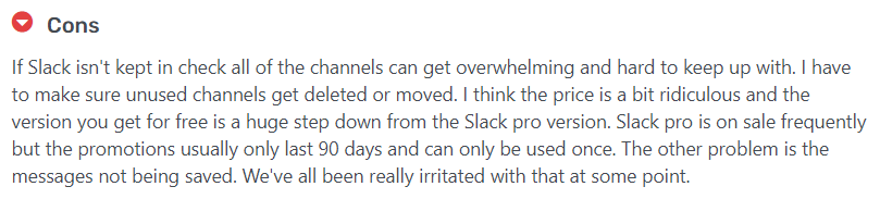 Negative review of Slack